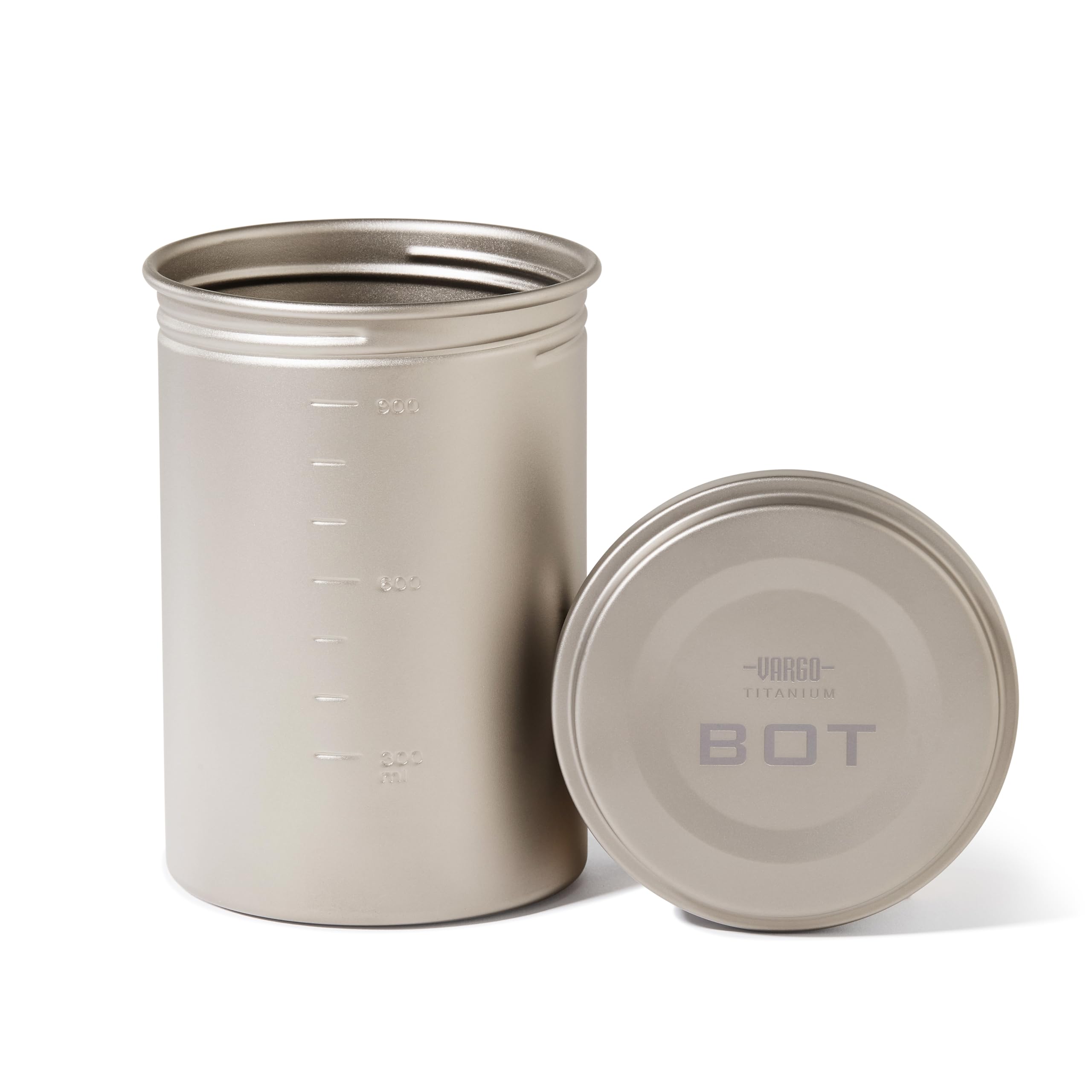 Vargo Titanium Bot Series | 1 Liter (34 Oz.) Ultralight Water Bottle Cooking Pot Weighs 147 Grams (5.2 Oz.) | Backpacking Campin