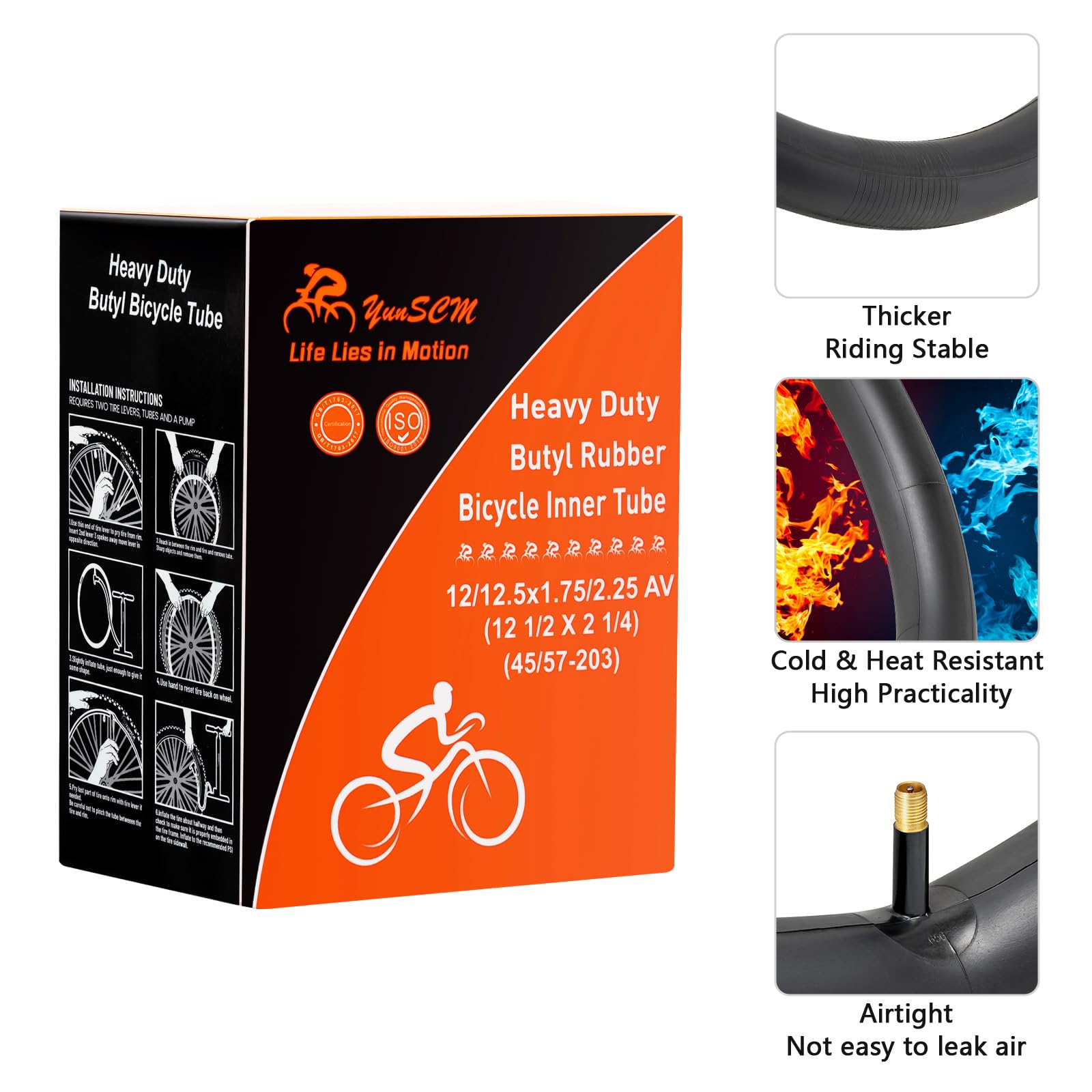 2-Pack 12.5'' Bike Tubes 12*X1.75X2* (12.5X2.25) Av32Mm Schrader Valve Bicycle Tire Tubes Compatible With Most 12.5X1.75 12.5X1.