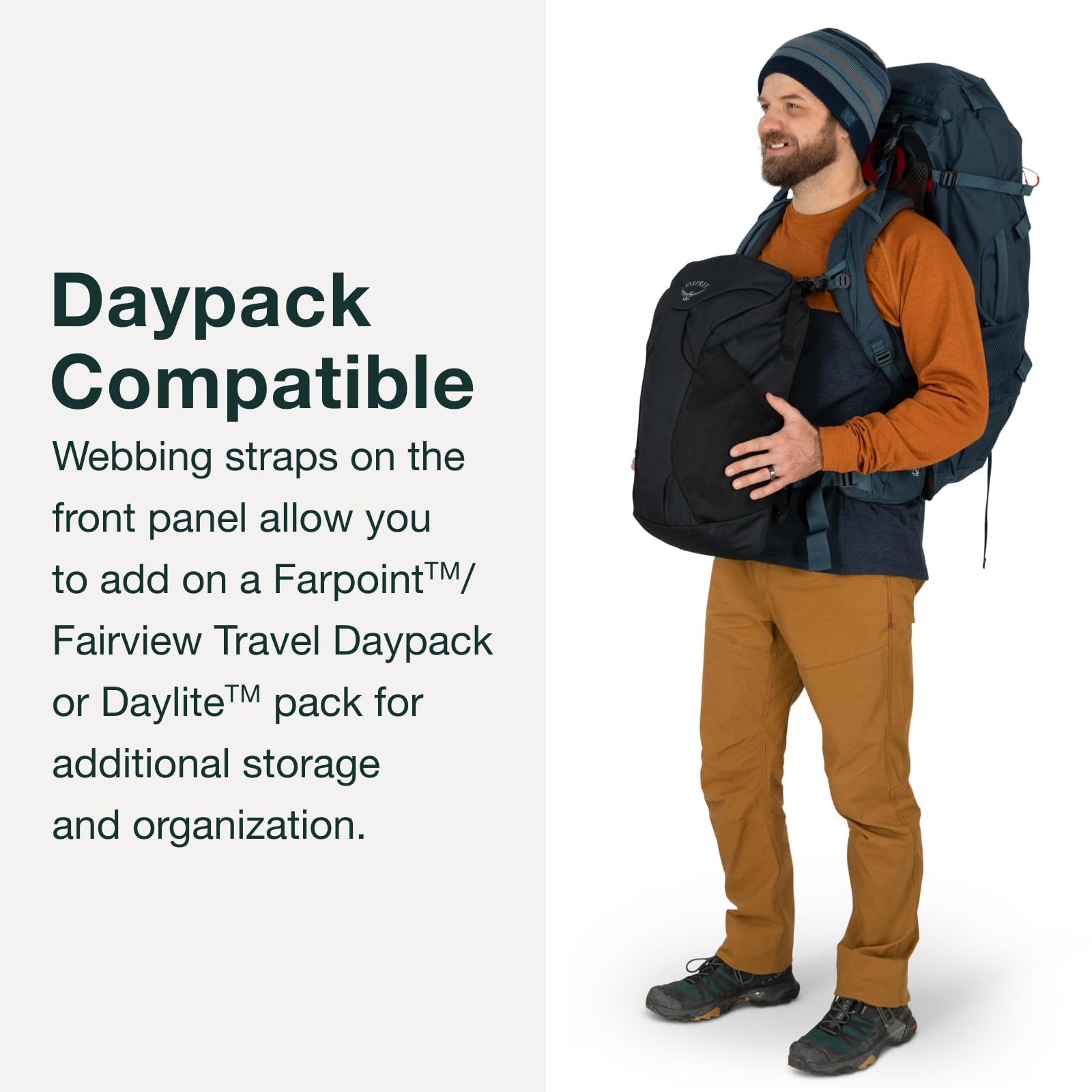 Osprey Farpoint Trek 55L Mens Travel Backpack, Muted Space Blue, One Size