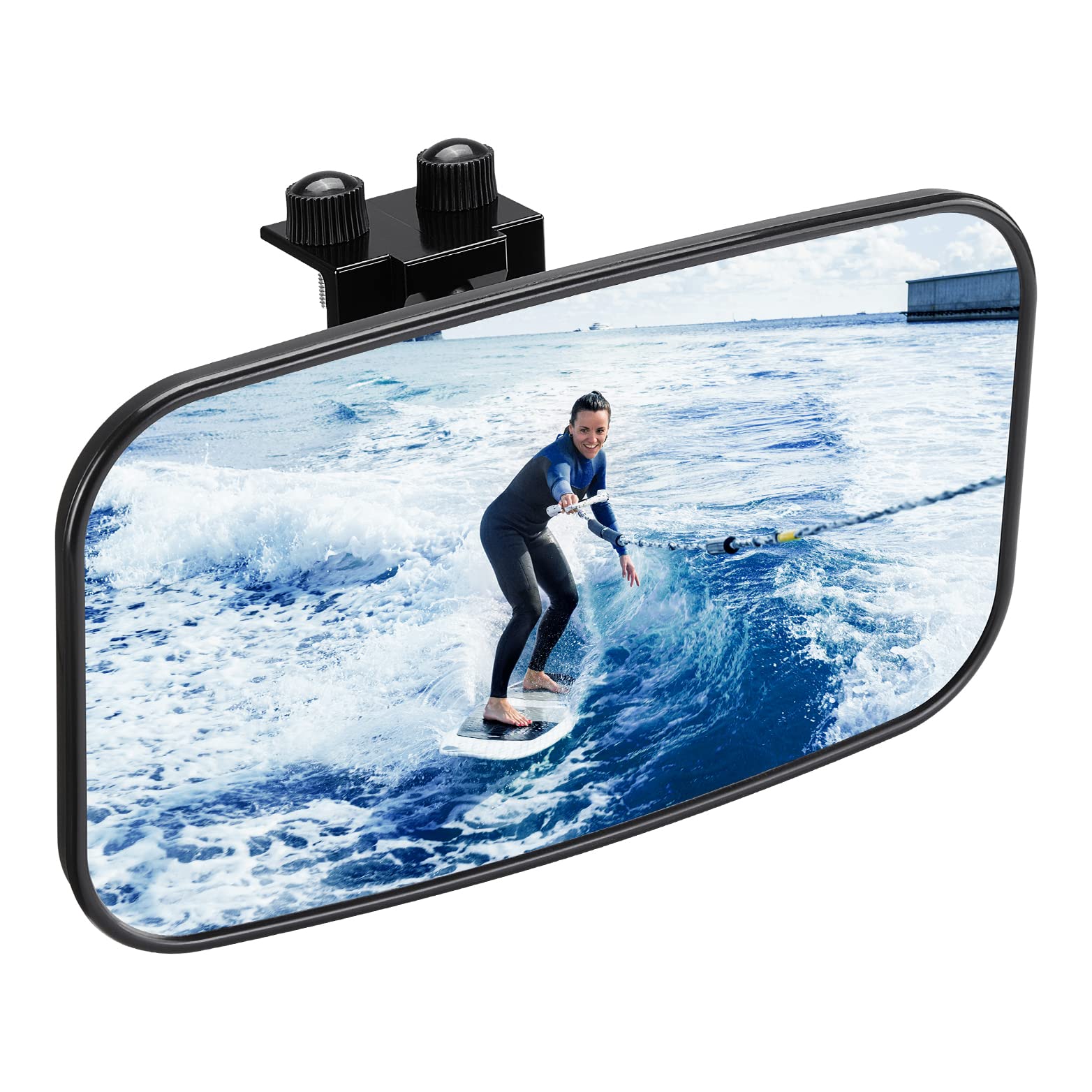 Kemimoto Boat Mirror, 8 In X 4 In Upgraded Universal Boat Rear View Mirror, Marine Mirror For Ski Boats Pontoon Boat Water Skiin