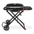 Weber Traveler Portable Gas Grill (Liquid Propane) for Outdoor Cooking - Black, Porcelain-Enameled Lid, Side Table, Folding Port