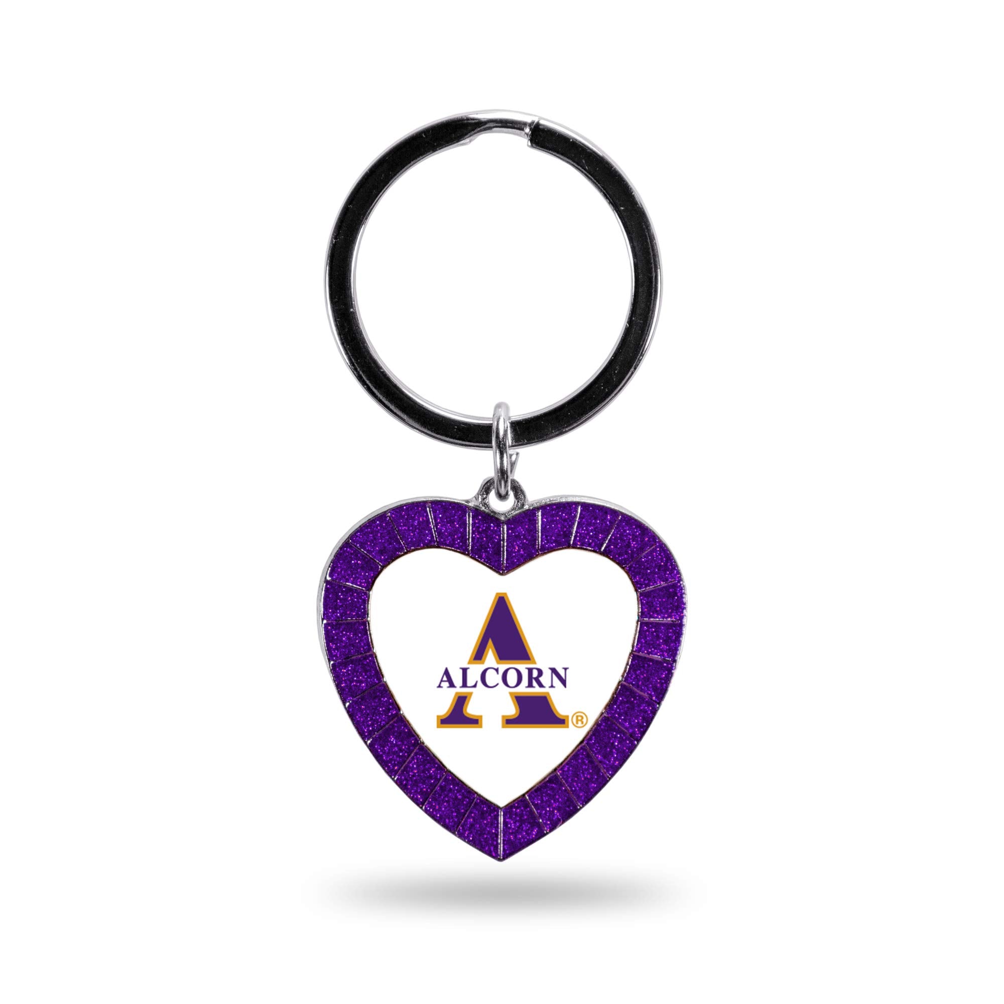 Rico Industries Ncaa Alcorn State Braves Ncaa Rhinestone Heart Colored Keychain, Purple, 3-Inches In Length