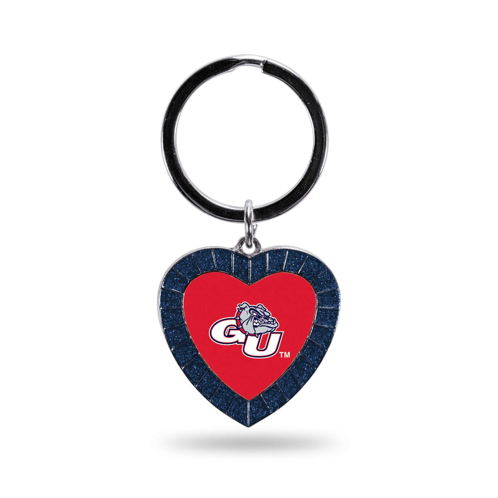 Rico Industries Ncaa Gonzaga Bulldogs Ncaa Rhinestone Heart Colored Keychain, Navy, 3-Inches In Length