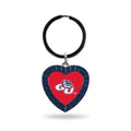 Rico Industries Ncaa Gonzaga Bulldogs Ncaa Rhinestone Heart Colored Keychain, Navy, 3-Inches In Length
