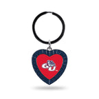 Rico Industries Ncaa Gonzaga Bulldogs Ncaa Rhinestone Heart Colored Keychain, Navy, 3-Inches In Length
