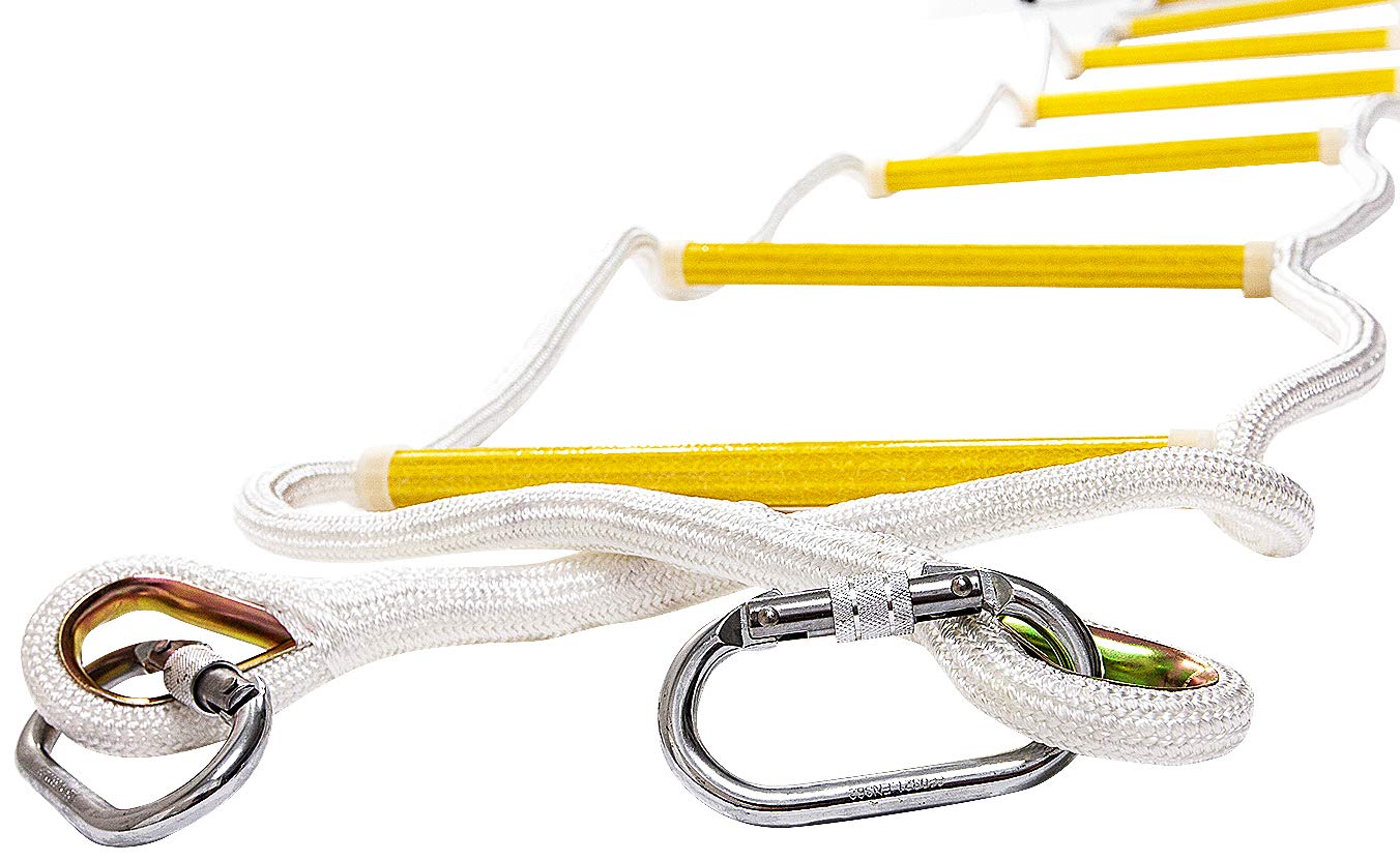 Isop Rope Ladder (15 Ft) | Indoor/Outdoor Ladders For Homes, Treehouse, Playground & Climbing| Durable With 11Kn Mounting Clips|