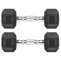 Hex Dumbbells Rubber Coated Cast Iron Hex Black Dumbbell Free Weights For Exercises 8 Pounds/Pair