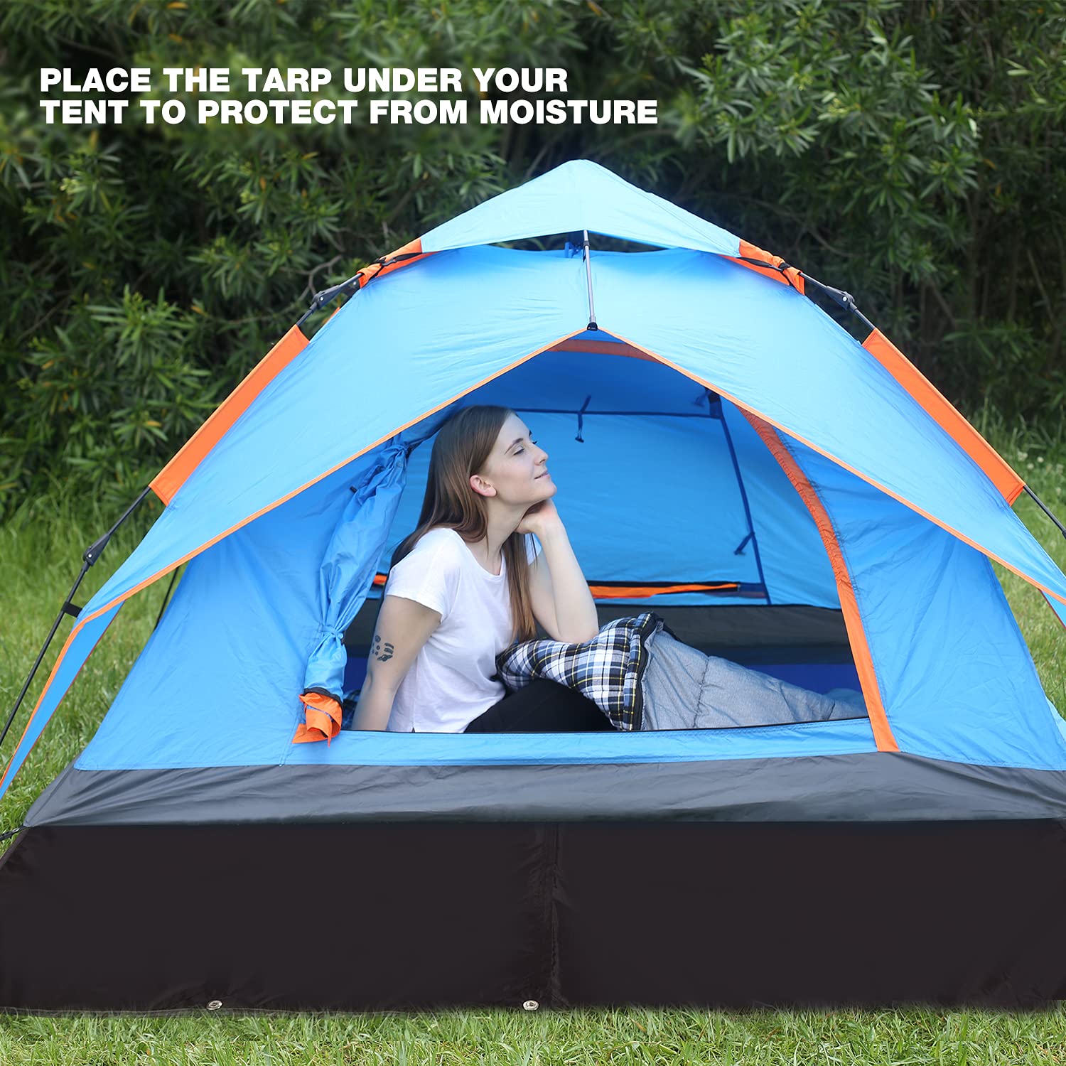 Redcamp Ultralight Tent Footprint - 95 '' X116 ' ', 4 In 1 Multifunctional Waterproof Camping Tent Tarp For Camping, Hiking And
