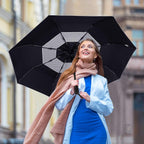 G4Free Upf 50+ Uv Protection Travel Umbrella 42 Inch Auto Open Close Silver Vent Double Canopy Folding Sun Blocking Umbrella (Si
