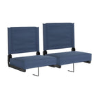 Flash Furniture Grandstand Comfort Seats By Flash - Navy Blue Stadium Chair - 2 Pack 500 Lb Rated Folding Chair - Carry Handle -