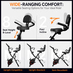 Foldable Exercise Bike Stationary Bikes for Home, 5 IN 1 Indoor Workout Bike, with 16-Level Quiet Magnetic Resistance, 6.6 LBS F