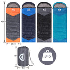 Swtmerry Sleeping Bag 3 Seasons (Summer, Spring, Fall) Warm & Cool Weather - Lightweight,Waterproof Indoor & Outdoor Use For Kid