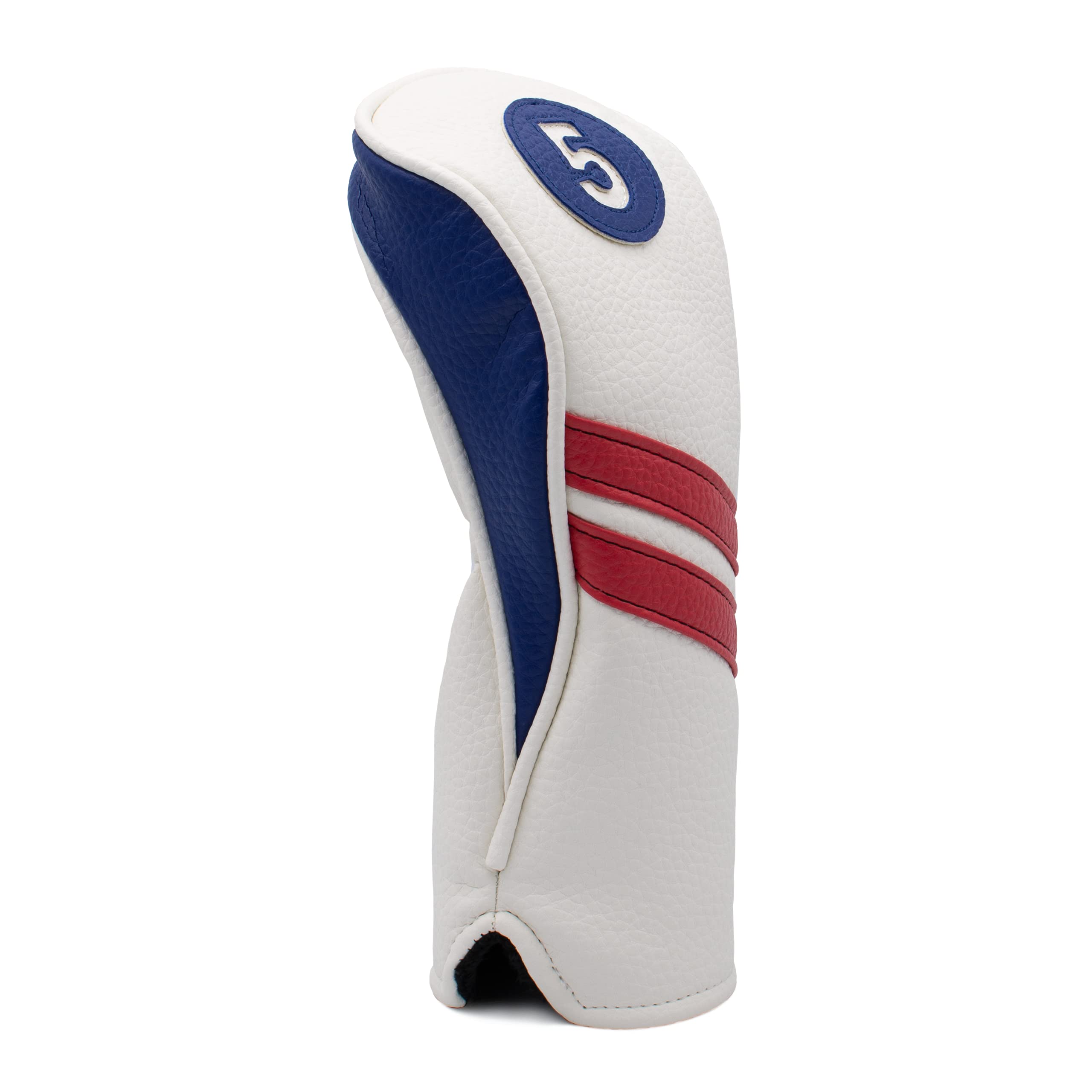 Proactive Sports Vintage Golf Club Head Covers For Fairway Woods| 5 Wood Headcover | Classic Leather Look | Red/White/Blue