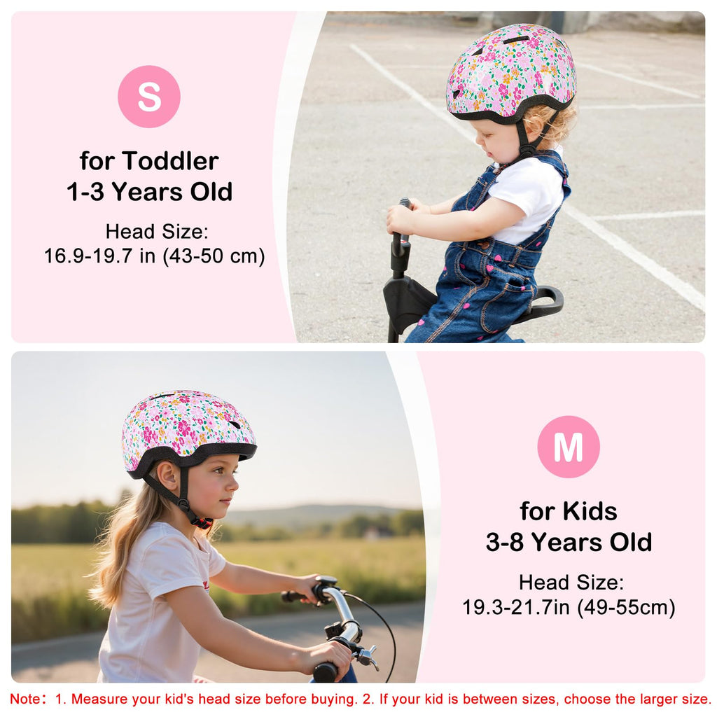 Toddler Helmet, Baby Infant Kids Bike Helmet for Kids Age 1-3/2-4/3-5/5-8 Adjustable Toddler Bike Helmets for Boys Girls for Sco