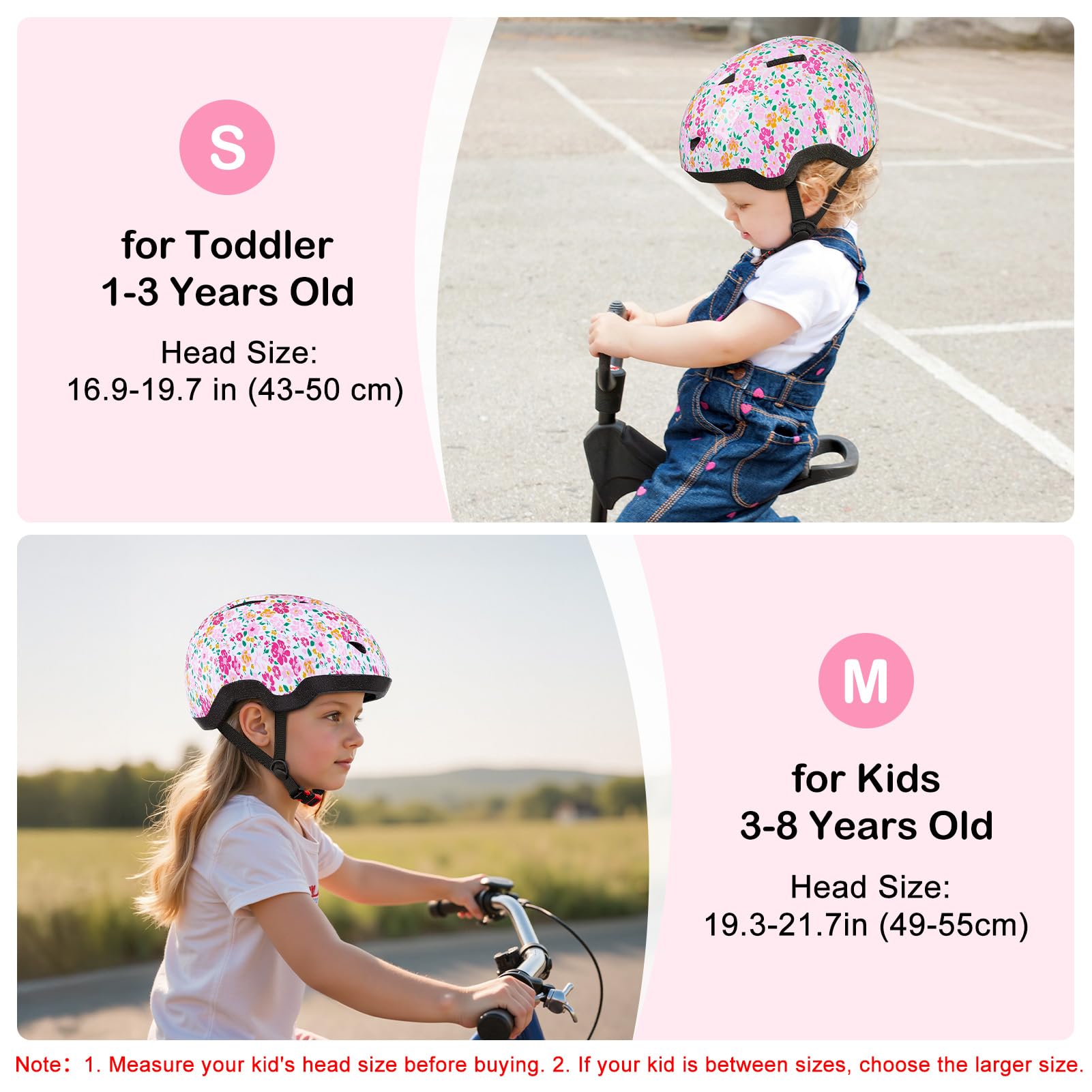 Toddler Helmet, Baby Infant Kids Bike Helmet for Kids Age 1-3/2-4/3-5/5-8 Adjustable Toddler Bike Helmets for Boys Girls for Sco