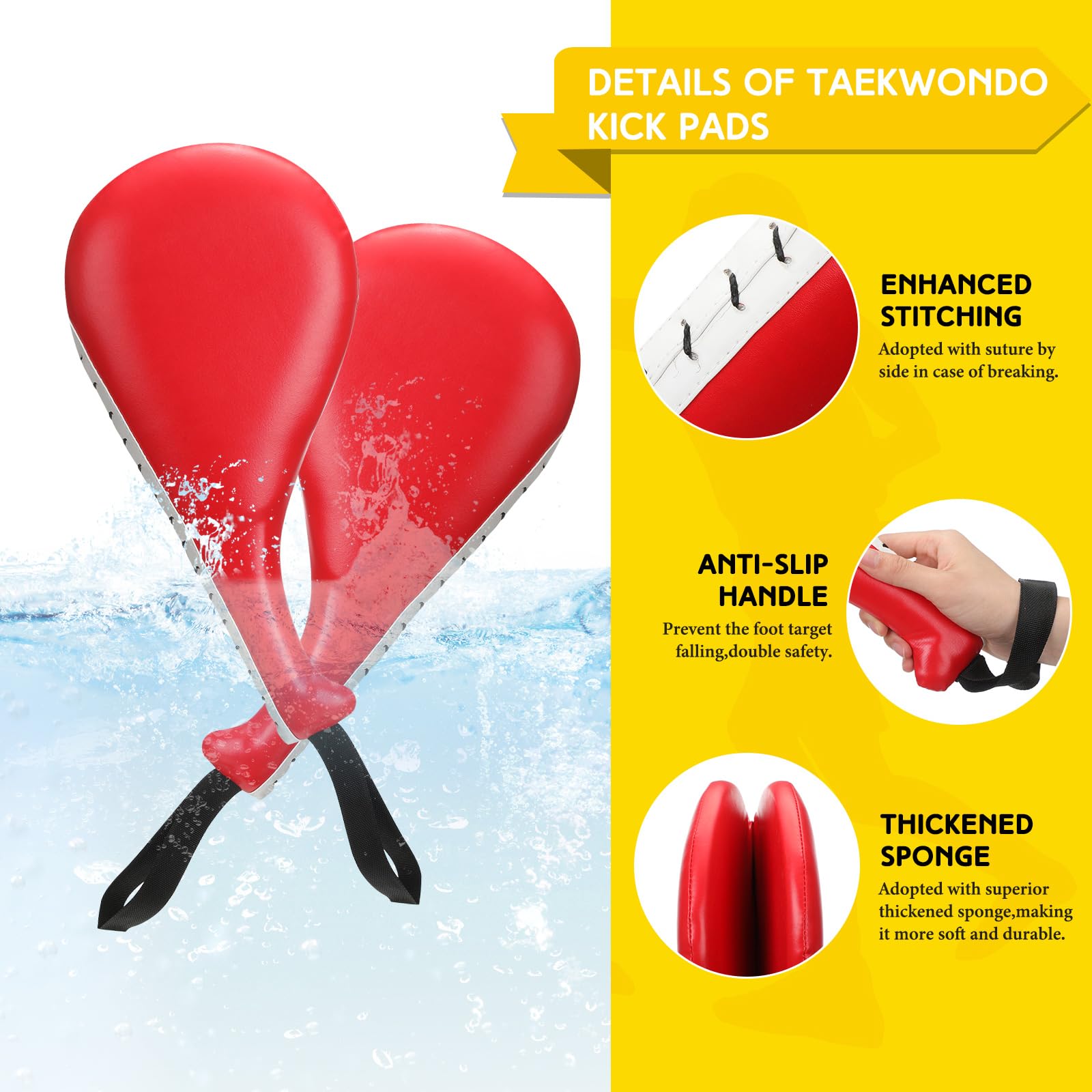 Lenwen 2 Pcs Taekwondo Rebreakable Boards And 2 Kick Pads For Martial Arts Reusable Breaking Boards For Kids Adults Plastic Kara