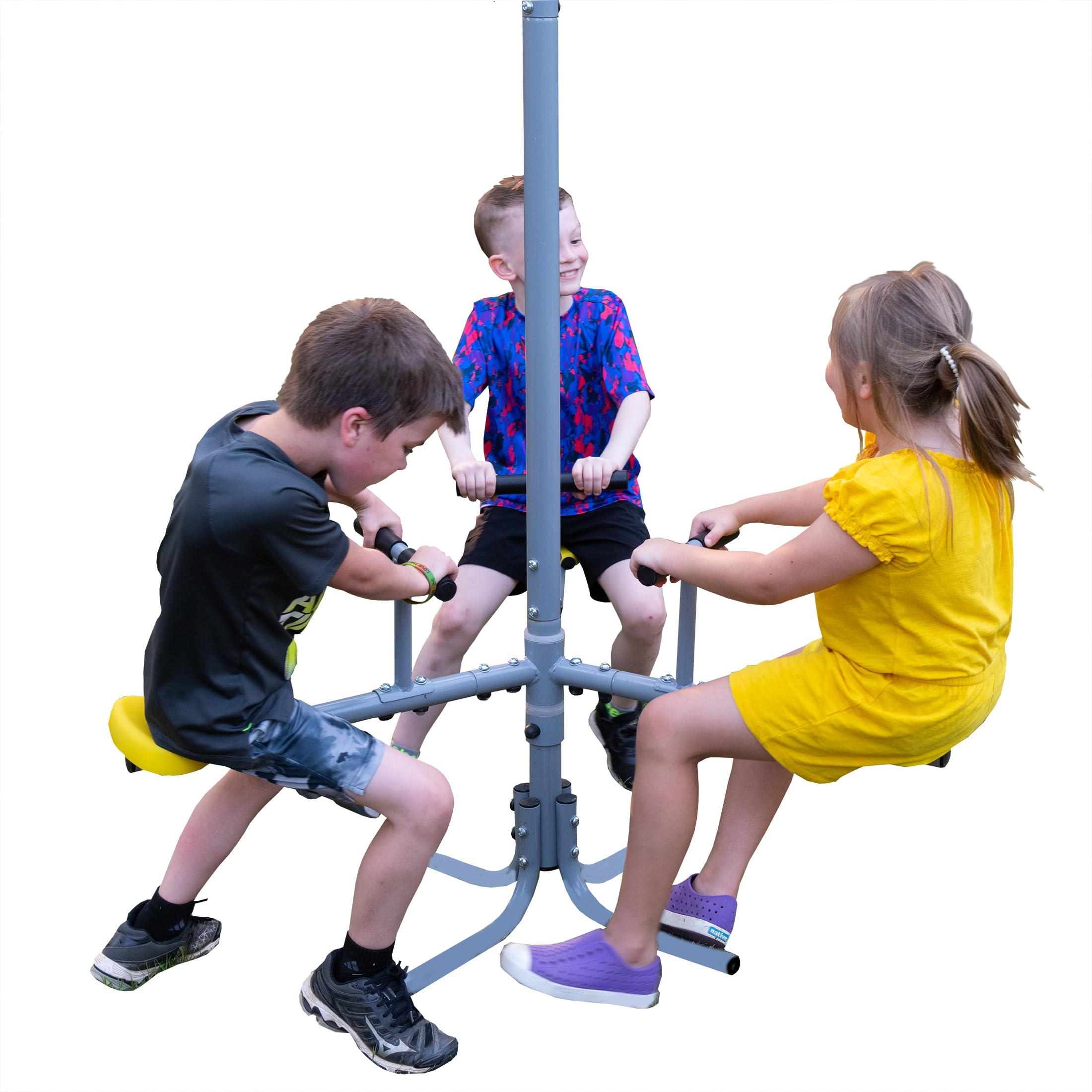 Triple Fun-Go-Round, 2 Diameter Metal Tubing Swing Set Accessory Attachment. 45 Diameter x 42 W x 72 H, by XDP Recreation