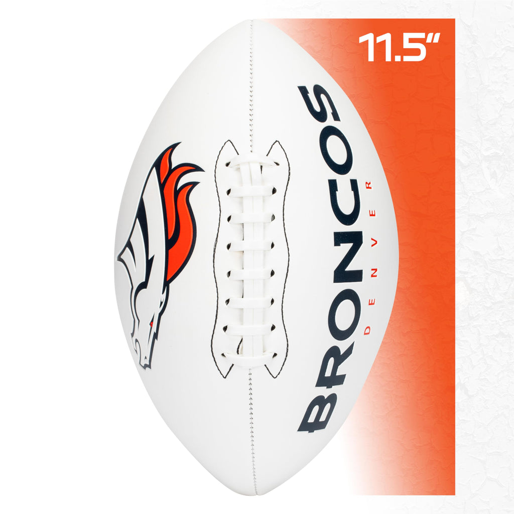 Franklin Sports Nfl Denver Broncos Autograph Football - Official Size White Panel Souvenir Football For Autographs + Signatures