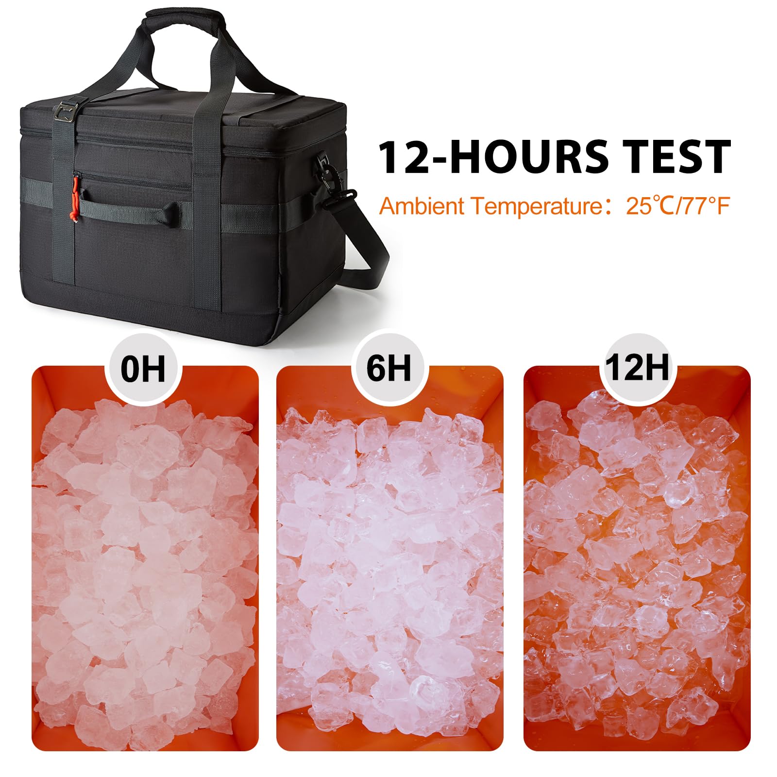 Tourit Cooler Bag 48-Can Insulated Soft Cooler Large Collapsible Cooler Bag 32L Lunch Coolers For Picnic, Beach, Work, Trip, Bla