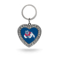 Rico Industries NCAA Fresno State Bulldogs Metal Rhinestone Heart Keychain
