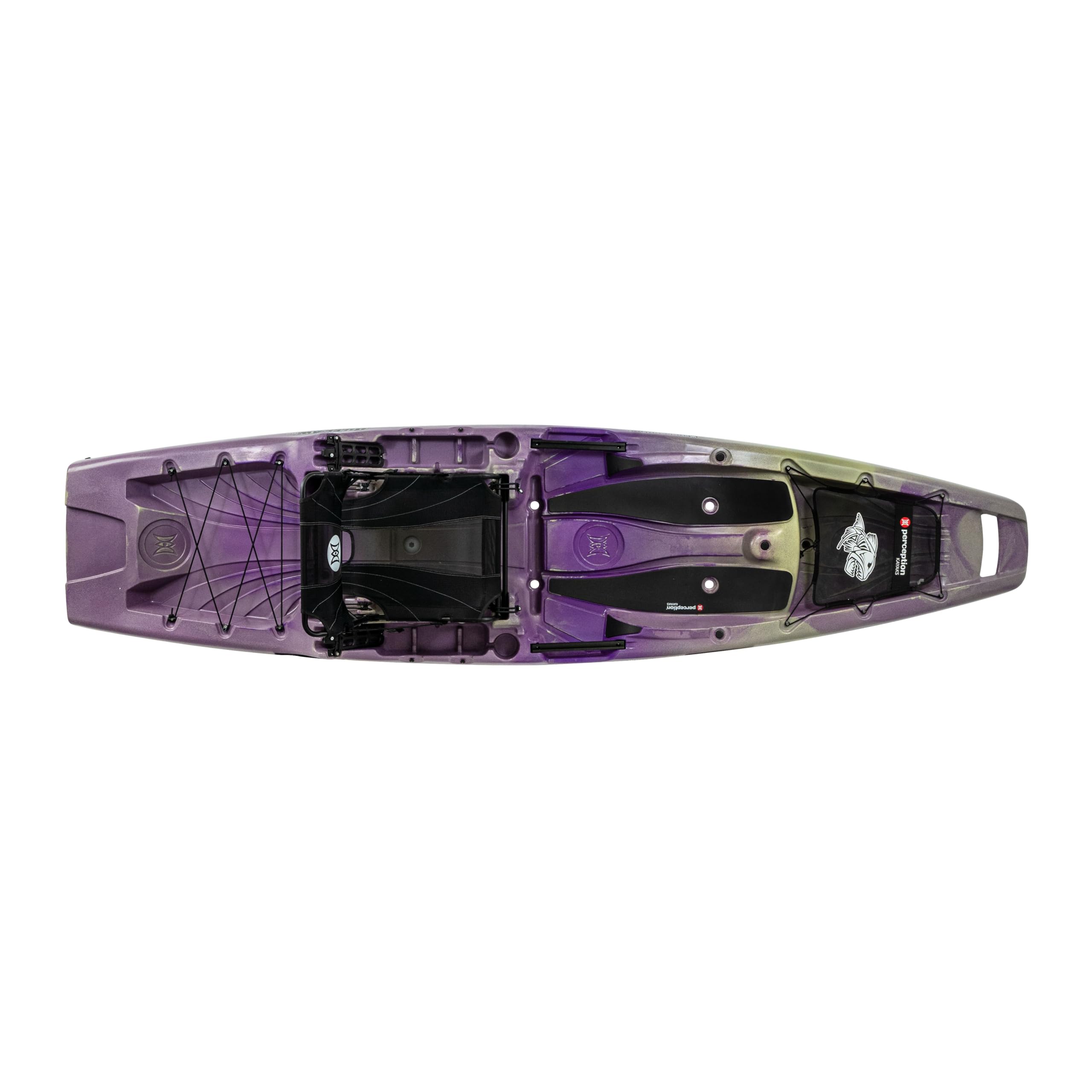 Perception - Outlaw 11.5 Kayak - Sit on Top Fishing Kayak - Fold Away Lawn Chair Seat - 4 Rod Holders - Integrated Tackle Trays 