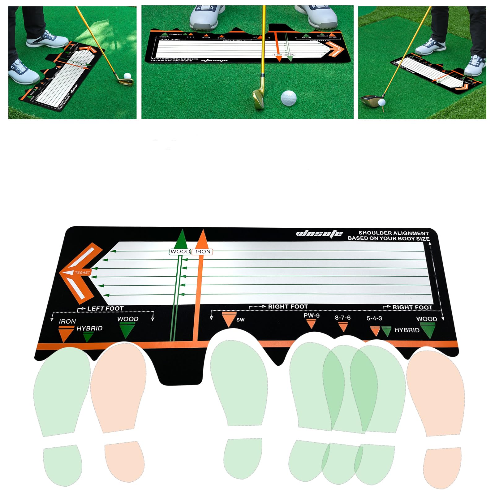 Gismelio Golf Training Mat For Beginners  Posture Assistance And Entry-Level Stance Corrector Trainer With Golf Training Aid And