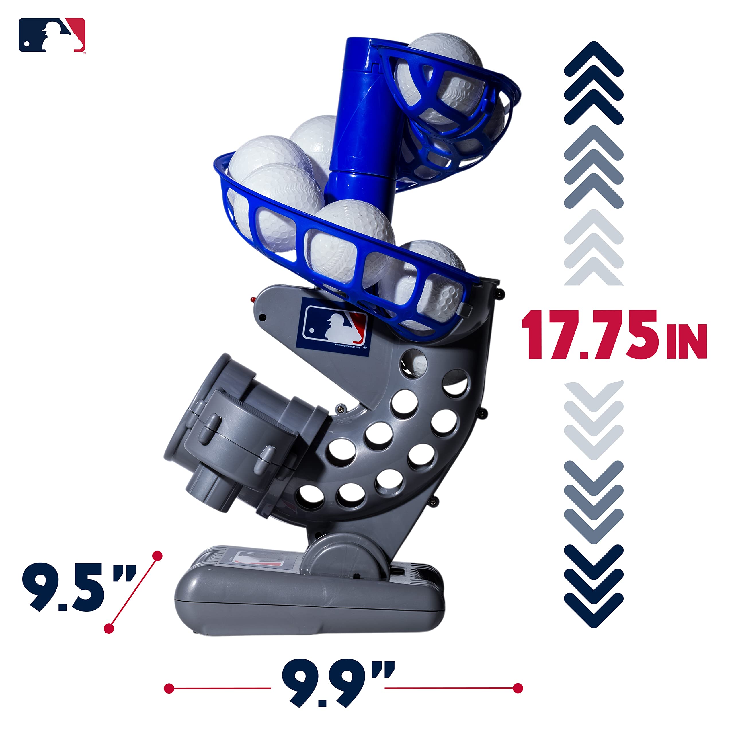 Franklin Sports Mlb Kids Electronic Baseball Pitching Machine - Automatic Youth Pitching Machine With (6) Plastic Baseballs Incl