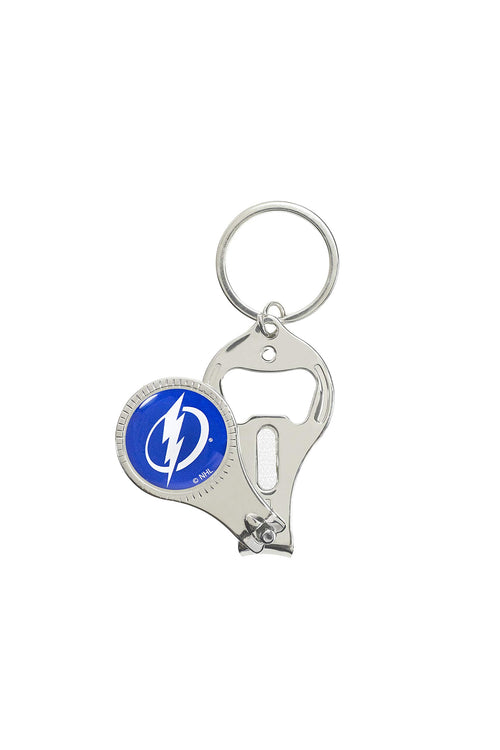 Aminco Nhl Tampa Bay Lightning Multi-Function Keychain, Includes: Nail Clipper, Nail File And Bottle Opener