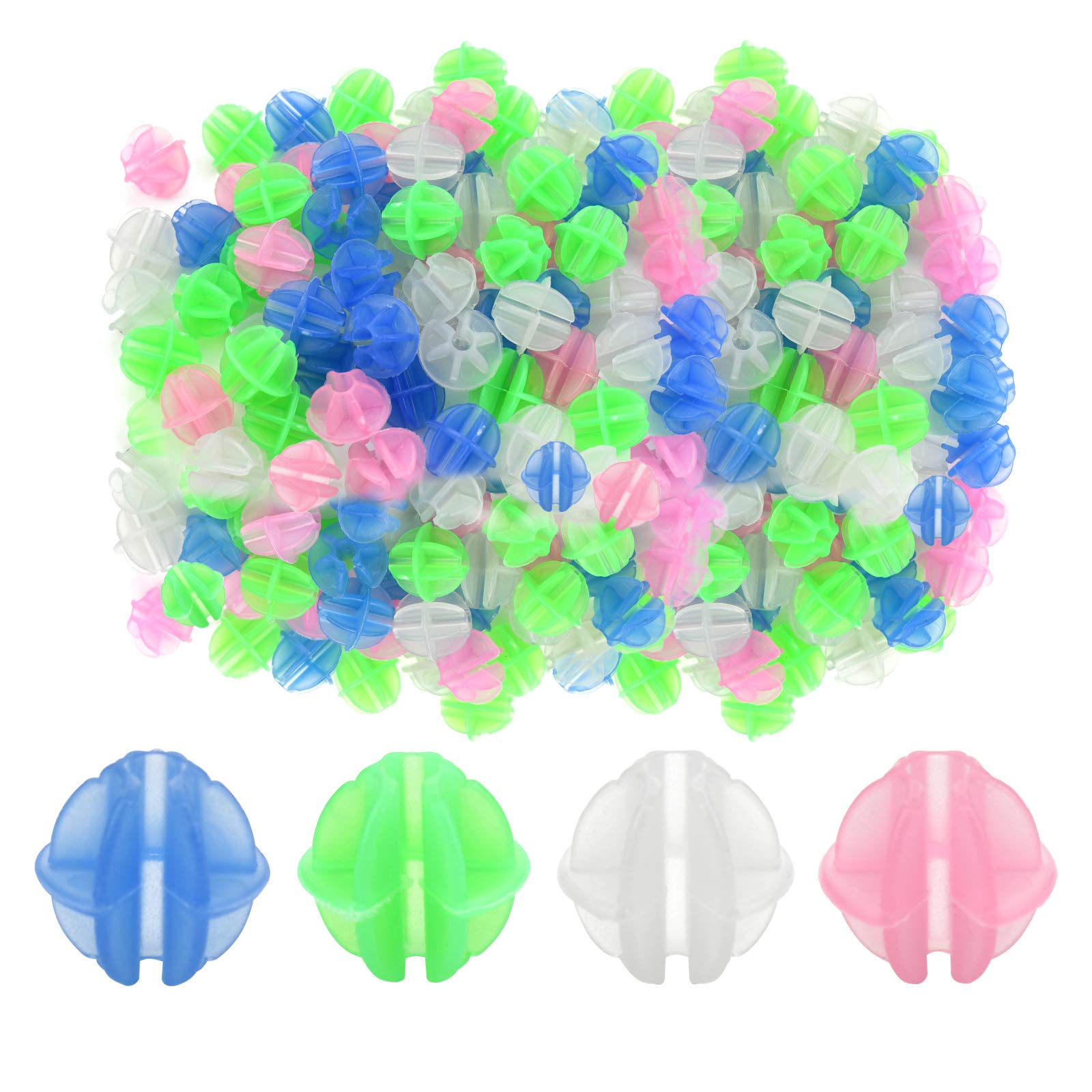 Nanaborn Bike Spoke Beads Glow in The Dark That Make Noise- Plastic Round Multicolor Luminous for Kids Bicycle Wheel Decorations