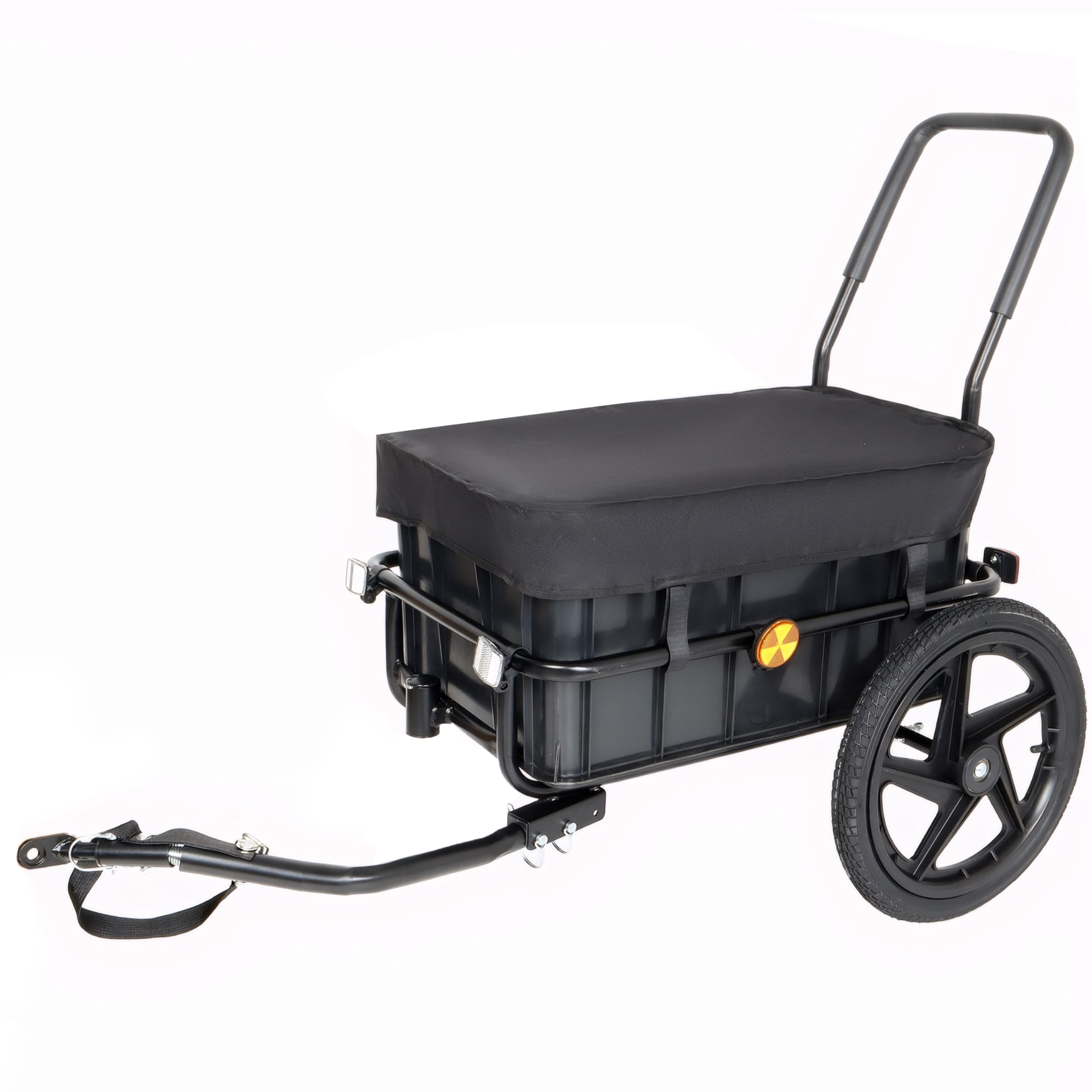 Lightweight Bicycle Trailer, Foldable Bike Cargo Trailer with Universal Hitch, Portable Bicycle Trailers with Removable Box and 