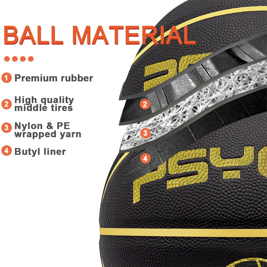 Wisdom Leaves Rubber Basketball(27.5'') Size 5 For Kids/Youth Outdoor Indoor Beach Play Games-Waterproof Pool Basketball