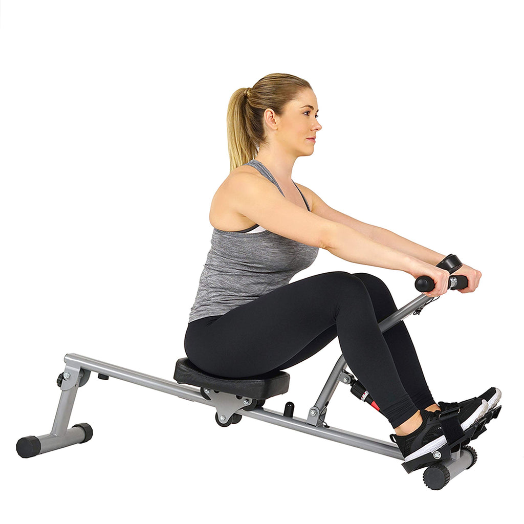 Sunny Health & Fitness Sf-Rw1205 Rowing Machine Rower With 12 Level Adjustable Resistance, Digital Monitor And 220 Lb Max Weight