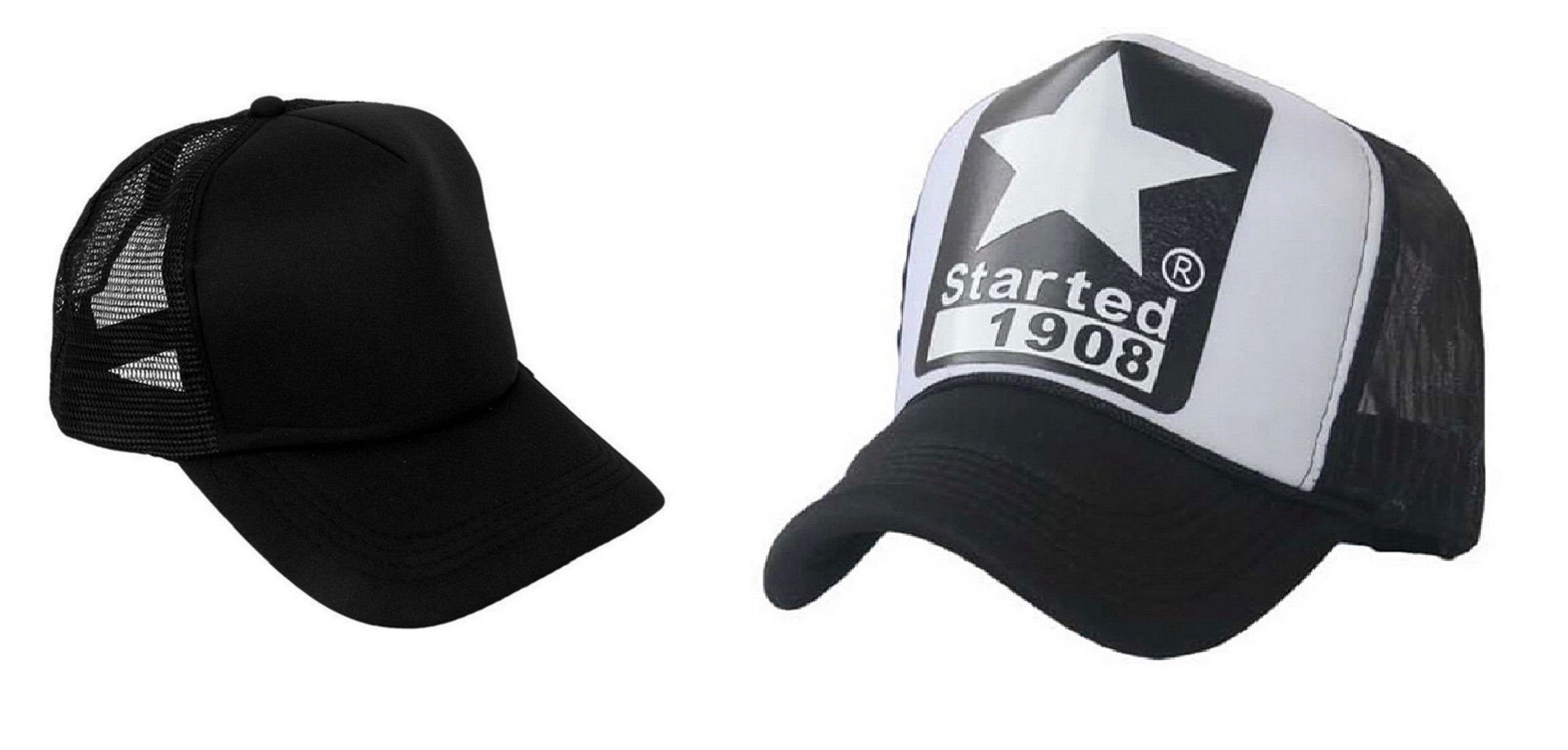 Michelangelo Black 1908 Cap Mesh And Black Half Net Unisex Cap Combo