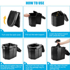 Portable Camping Toilet, Folding Toilet For Adults With Lid And Retractable Toilet Paper Holder,Waterproof Porta Potty With Carr