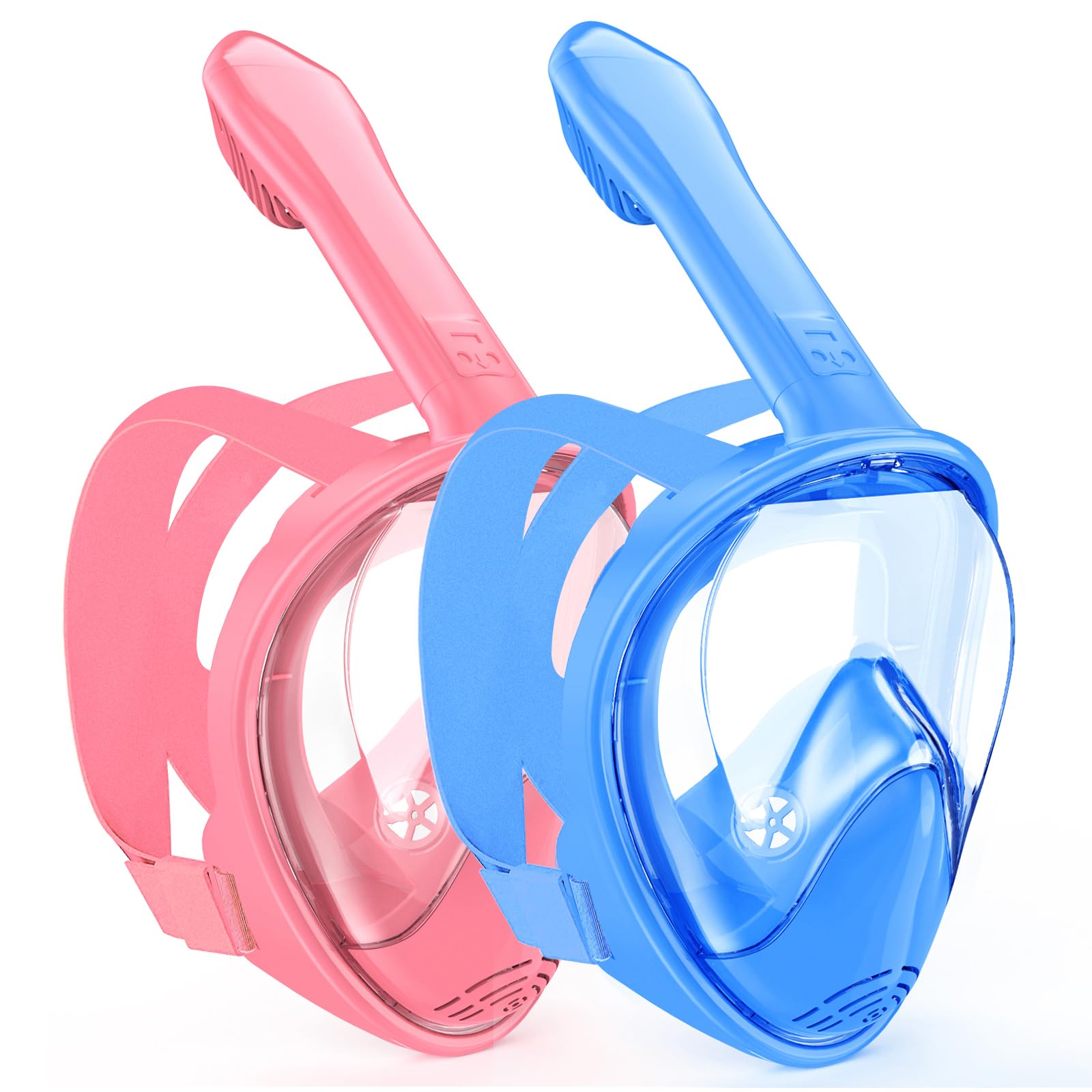 Kids Snorkel Mask Full Face, Snorkeling Gear for Kids 2-14 with Camera Mount, 180 Degree Panoramic View Snorkeling Set Anti-Fog 