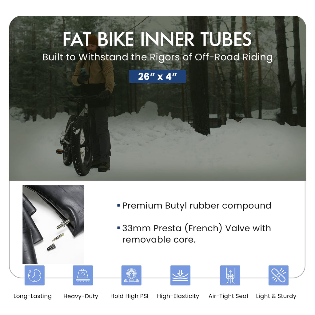 Fat Bike 26 X 4.0 Presta Valve 4 Pack