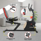 Vanswe Recumbent Exercise Bike For Adults Seniors - 400 Lbs Weight Capacity Recumbent Bikes For Home With Magnetic Resistance, B