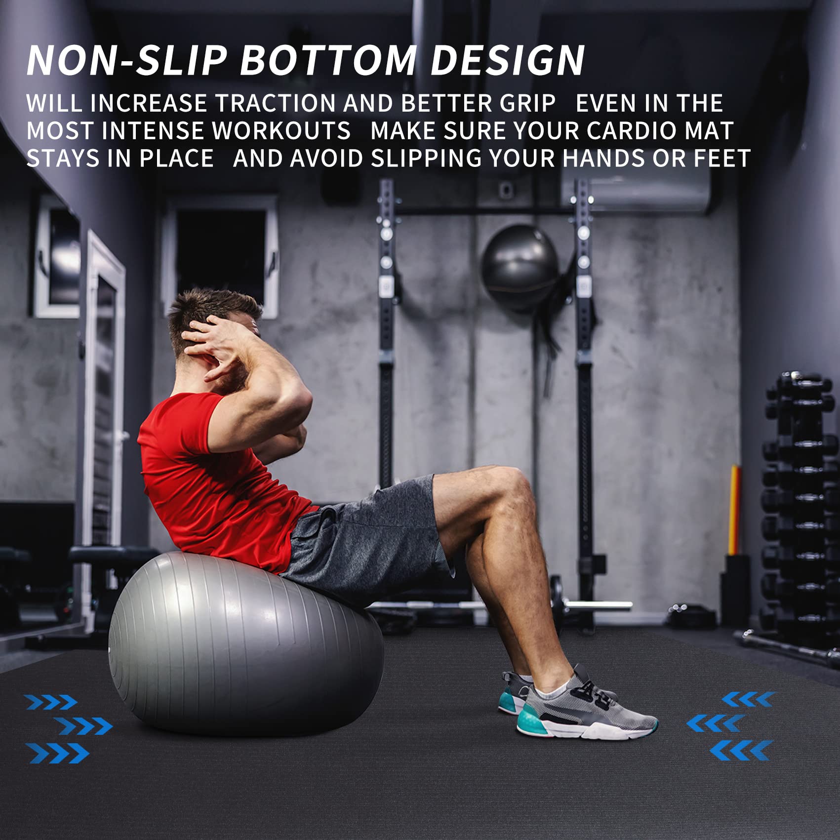 Extra Large Exercise Mat 9 X 6 X 7Mm, High-Density Workout Mats For Home Gym Flooring, Non-Slip, Extra Thick Durable Cardio Mat,