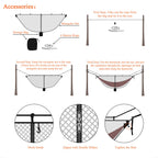 Alucky Hammock Net Camping Mosquito Net, No See Ums & Repels Insect, Polyester Netting For 360 Degree Protection, Double Sided Z