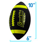 Franklin Sports Inflated Football - Junior Size, Extra Grip-Rite Youth 1 Footballs Synthetic Leather Perfect For Kids - Black/Op