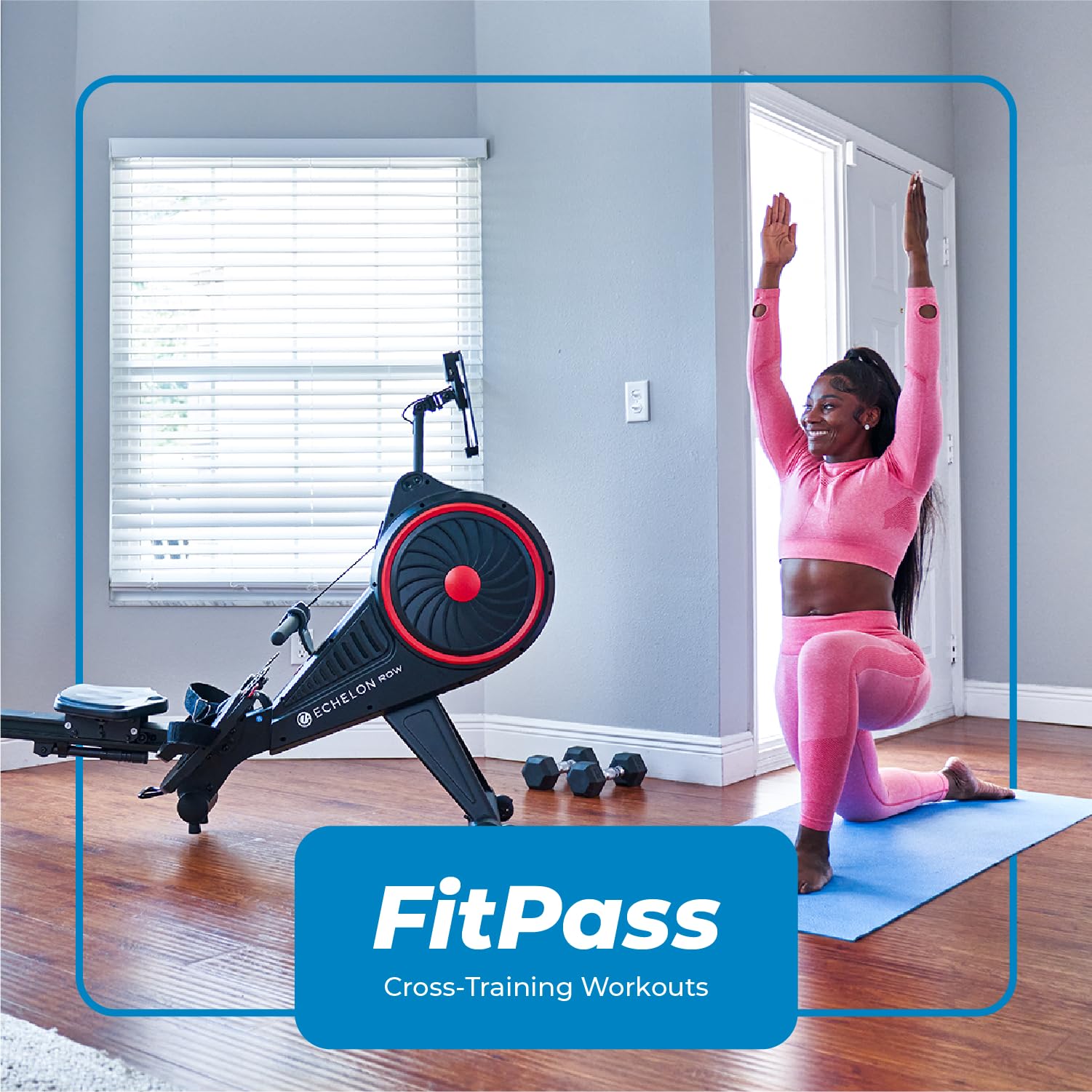 Echelon Fitness - Rowing Machine - Home Workout Equipment - Foldable Rowing Machine - 32 Resistance Levels - Touch Screen & Blue