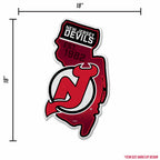 Rico Industries Nhl New Jersey Devils State Shape Shape Cut Pennant - Home And Living Room D  Cor - Soft Felt Ez To Hang 18X0.10