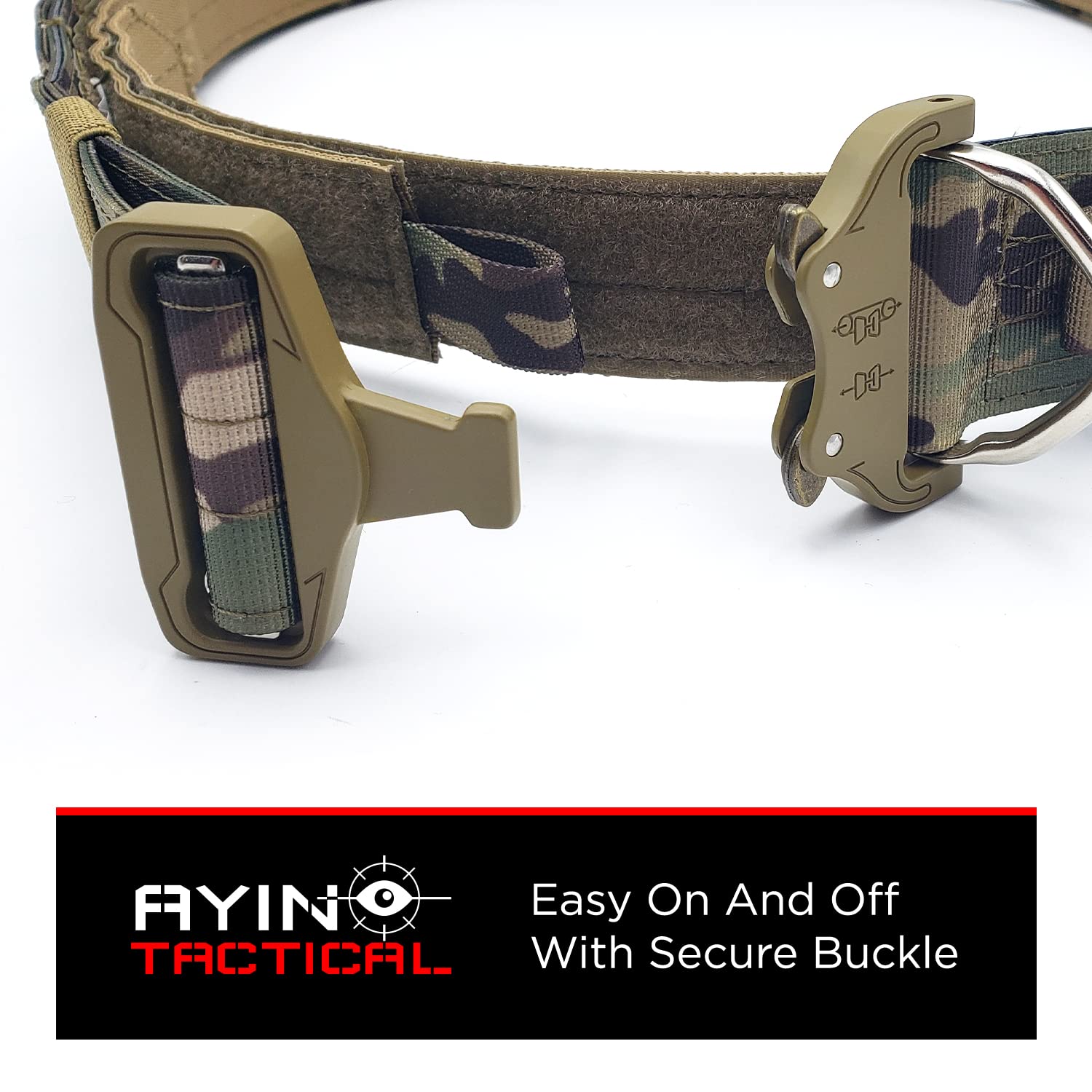 Ayin Tactical Belt Quick Release Rigger Molle Belt 1.5 Inch Inner & 2 Inch Outer Range Tactical Heavy Duty (Multicam, Lg-Xl)