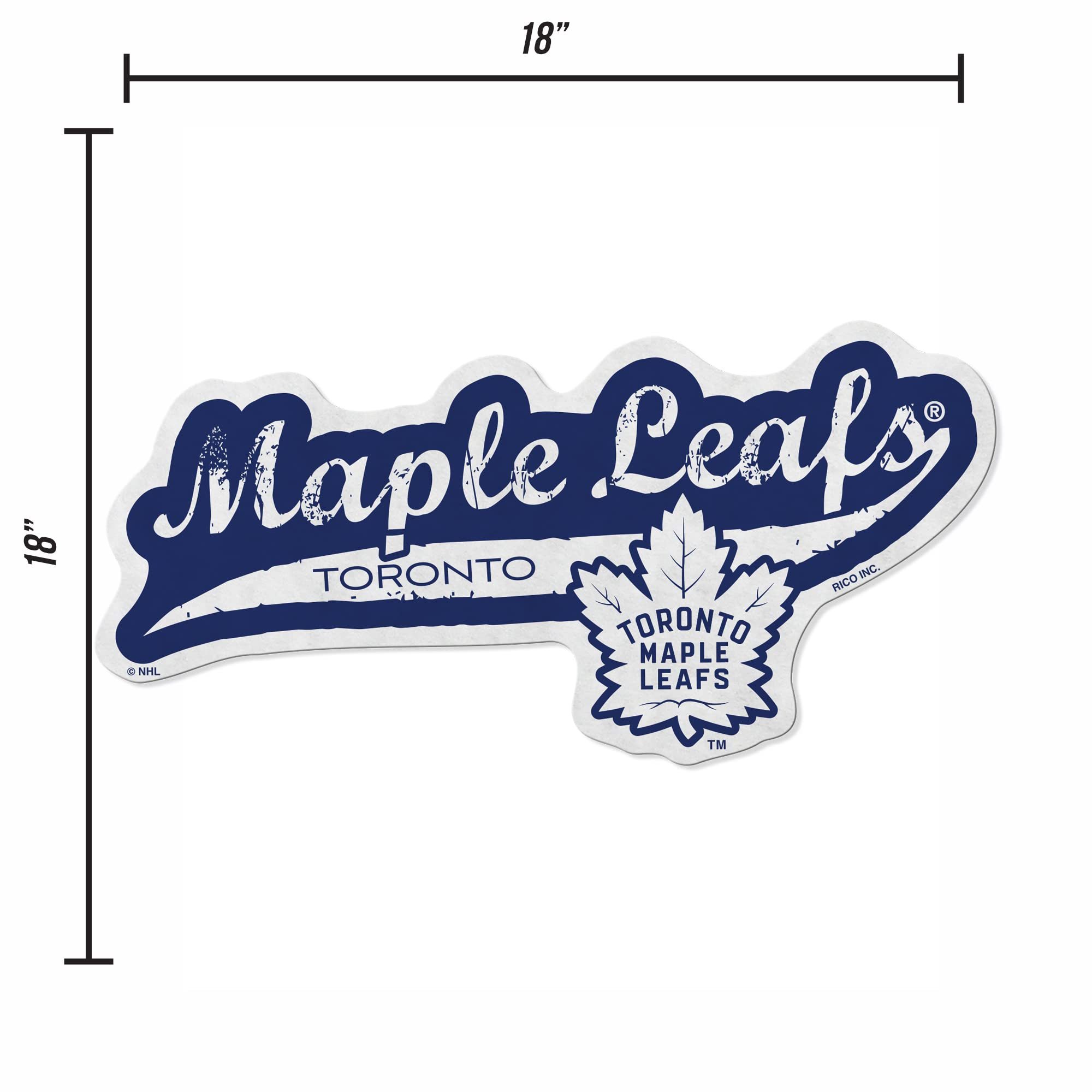 Rico Industries Nhl Toronto Maple Leafs Distressed Shape Cut Pennant - Home And Living Room D  Cor - Soft Felt Ez To Hang