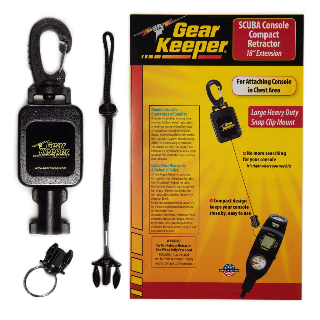 Gear Keeper Hammerhead Industries Rt4-5913 Compact Console Retractor | 1 Pack | Fishing Boat Diving Gear | Scuba Diving Accessor