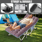 Colmerd 2 Pack Extra Large Cot 79 L X 32 W X 18 H Camping Cot With Comfortable Mattress Xxl Sleeping Cots For Adults 2 Person Ca