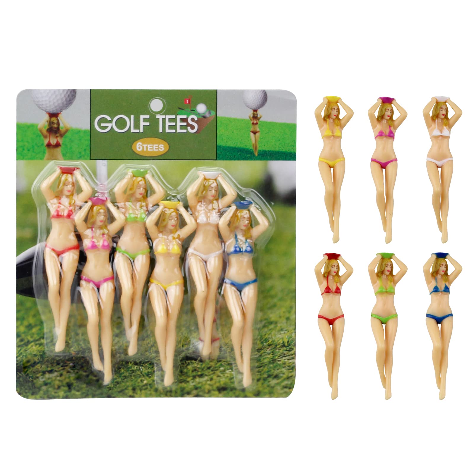 Kofull Colored Golf Tees, Golf Tee, 3 Inch Plastic Tee, Golf Practice Novelty Tees, White Elephant Stocking Stuffer Gifts For Hi