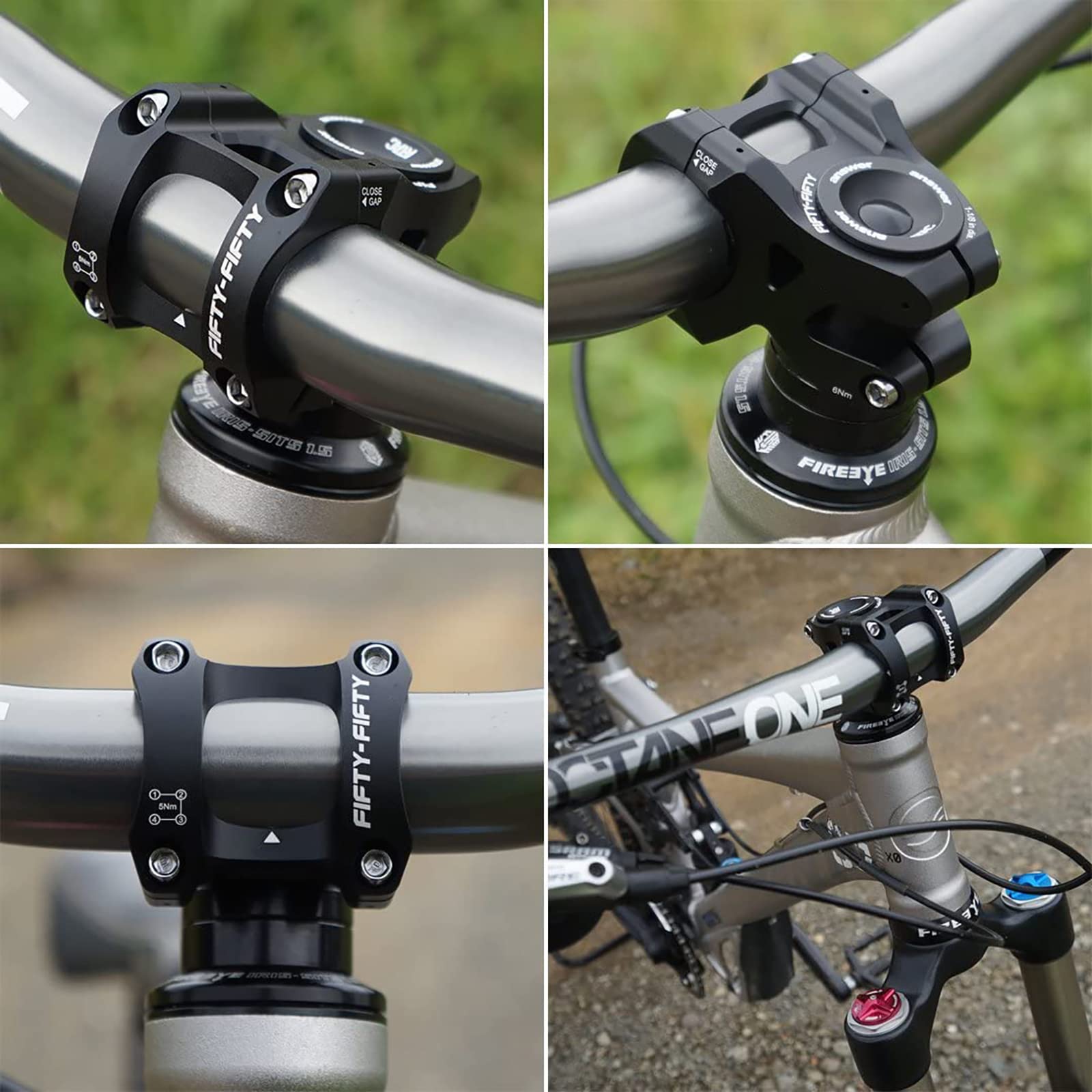 Fifty-Fifty Mountain Bike Stem For 35Mm Handlebar Clamp 1-1/8 Steer Tube, Aluminum Alloy Short Handlebar Stem For All Mountain,