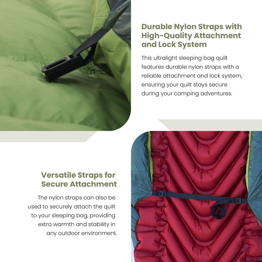 Ultralight Sleeping Bag Top Quilt - 850 Down Backpacking Blanket - 1.9 Lbs - Rated For 20F - Water-Resistant Camping Quilt