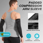 Newbyinn Padded Arm Sleeves 2 Pack, Elbow Forearm Crashproof Pads For Football Basketball Volleyball Soccer